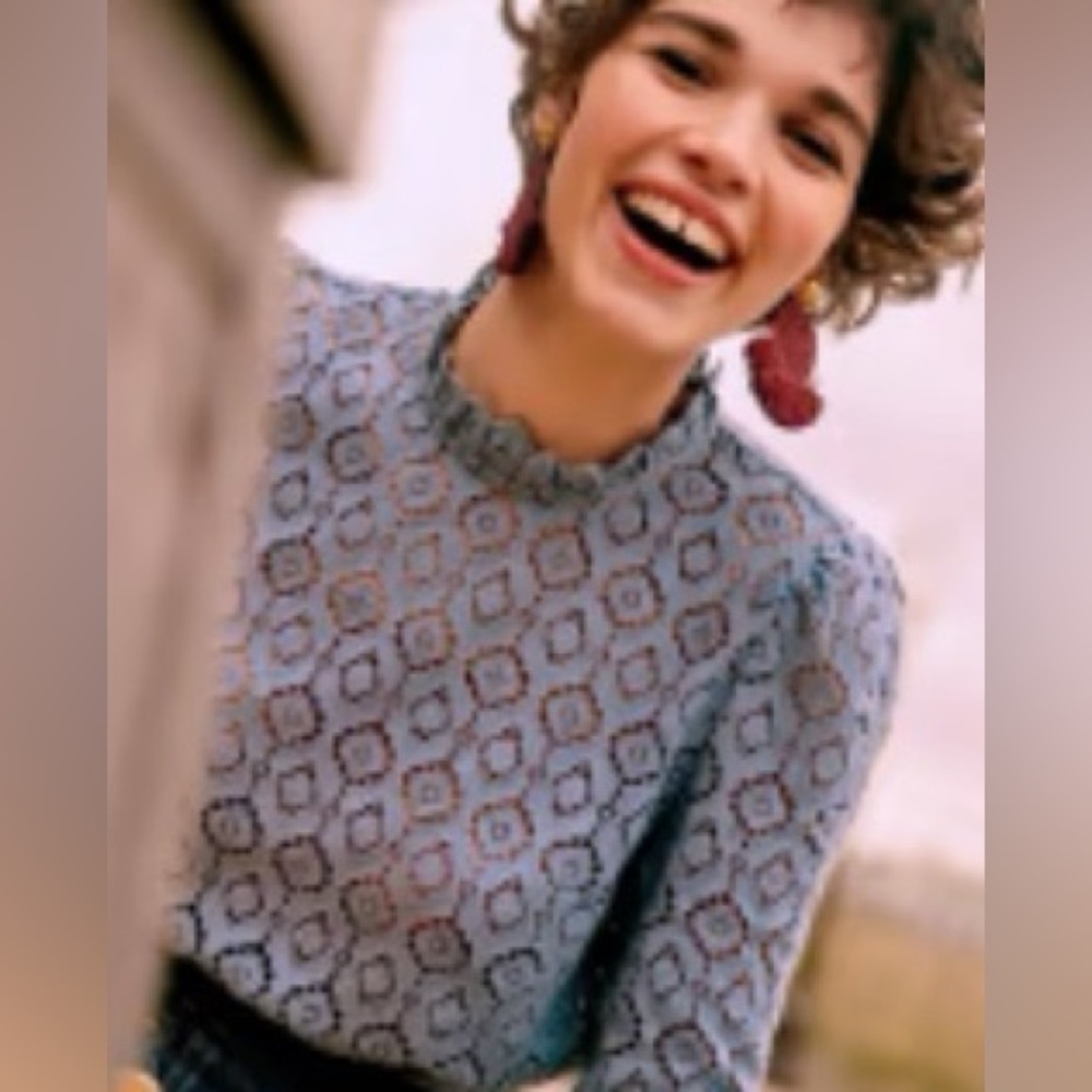 Sezane Embroidered Top